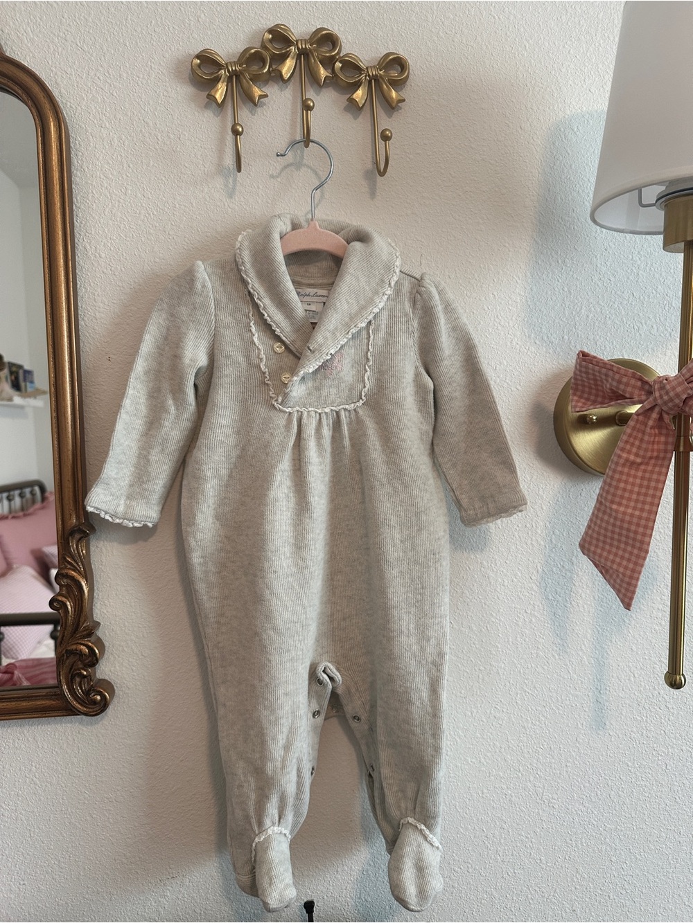 Ralph Lauren Grey Footed One-Piece